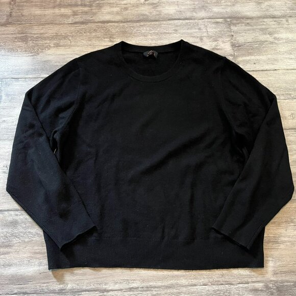 Quince Mongolian Cashmere Crewneck Sweater, Black, Size XL - Picture 2 of 10